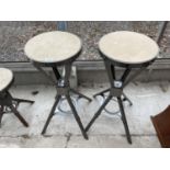 A PAIR OF INDUSTRIAL STYLE STOOLS, 30" HIGH
