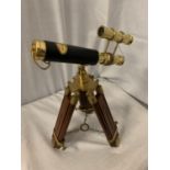 A BRASS AND LEATHER MARITIME TELESCOPE H:37CM
