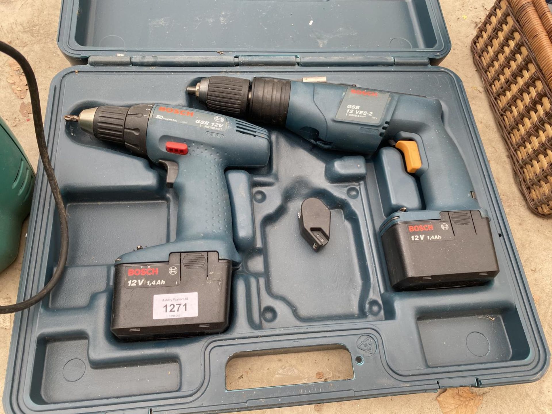 TWO BOSCH DRILLS AND A BOSCH ELECTRIC PRESSURE WASHER - Image 2 of 3