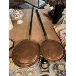 TWO COPPER WARMING PANS