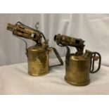 A PAIR OF VINTAGE BRASS BLOW TORCHES