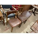 TWO 1950s DINING CHAIRS, A MID 20th CENTURY DINING CHAIR AN OFFICE ARM CHAIR