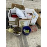 AN ASSORTMENT OF HOUSEHOLD CLEARANCE ITEMS TO INCLUDE A FIRE COMPANION SET, A TOASTER AND CERAMICS