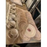 A COLLECTION OF BONE CHINA TO INCLUDE ROYAL VALE CUPS AND SAUCERS AND TUSCAN SIDE PLATES