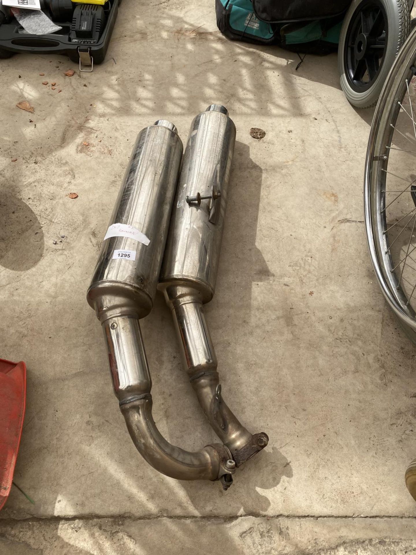 TWO KAWASAKI EXHAUST PIPES