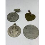 FOUR SOUVENIR MEDALS TO INCLUDE QUEEN VICTORIA JUBILEE, ST BENEDICTS, BULTINS CORONATION AND A