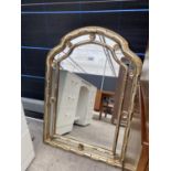 A REGENCY STYLE WALL MIRROR, 27X38"