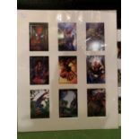 A SET OF SPIDERMAN PICTURES IN A MOUNT