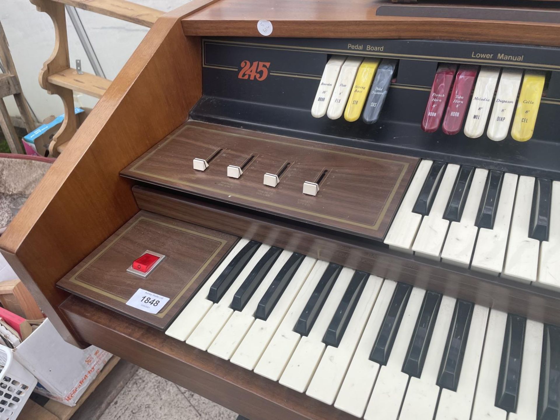 A HOWARD 245 ELECTRIC ORGAN BELIEVED IN WORKING ORDER BUT NO WARRANTY - Image 3 of 3