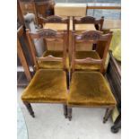 FOUR EDWARDIAN MAHOGANY DINING CHAIRS