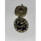 TWO YELLOW METAL PENDANTS POSSIBLY GOLD