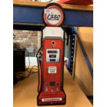 A METAL 'ESSO' PETROL PUMP SHAPED SIGN - 59CM X 18CM