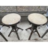 A PAIR OF INDUSTRIAL STYLE STOOLS, 18" TALL