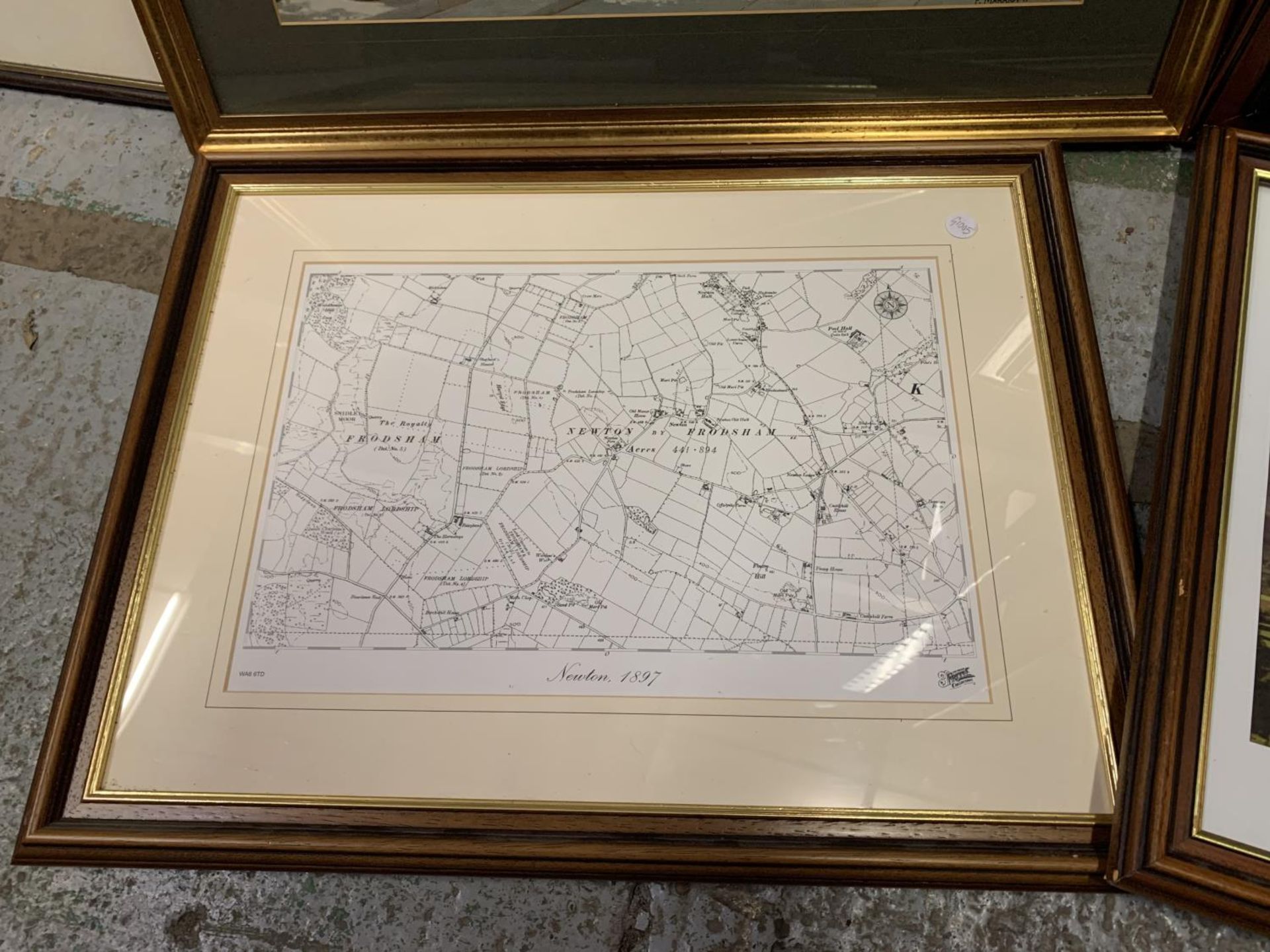 THREE FRAMED PICTURES AND A FRAMED MAP OF NEWTON 1897 - Image 2 of 5