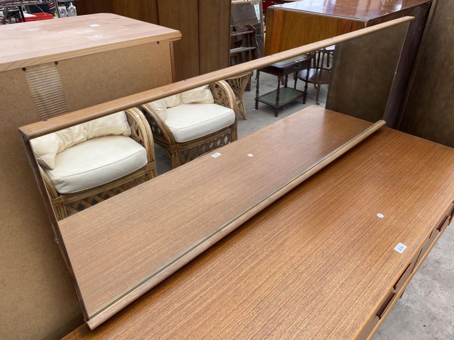 A RETRO TEAK AUSTINSUITE DRESSING TABLE WITH SIX DRAWERS, 61" WIDE - Image 3 of 5