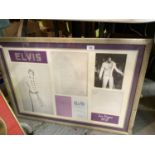 A FRAMED LIMITED EDITION 1970 ELVIS MEMORABELIA PICTURE WHICH INCLUDES AUTHENTICITY CERTIFICATE