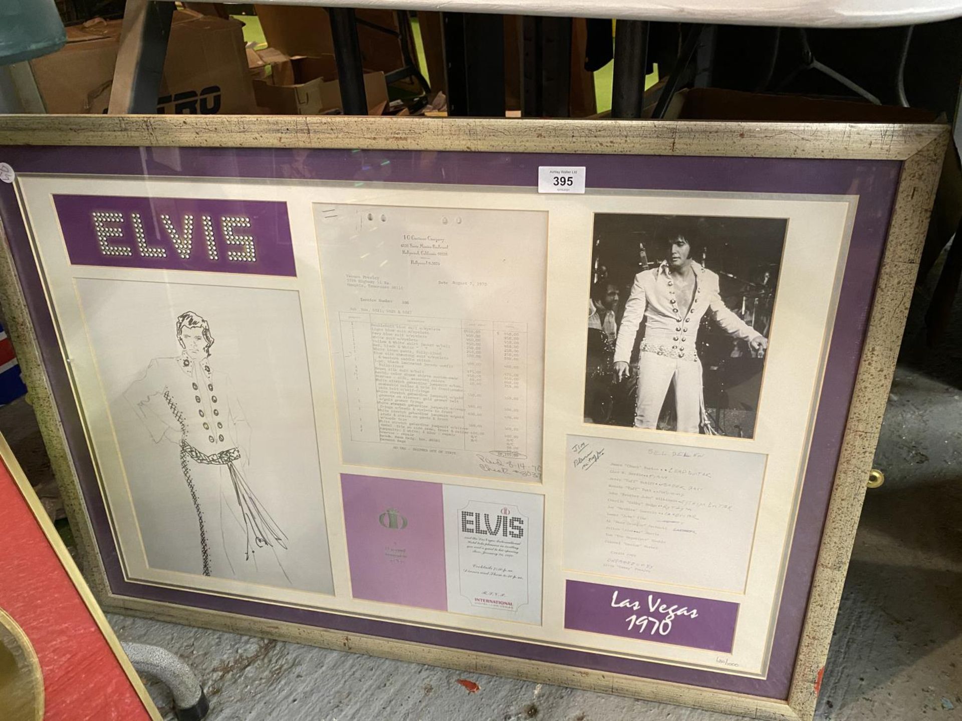 A FRAMED LIMITED EDITION 1970 ELVIS MEMORABELIA PICTURE WHICH INCLUDES AUTHENTICITY CERTIFICATE