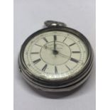 A HALLMARKED CHESTER SILVER POCKET WATCH