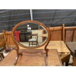 A 19TH CENTURY MAHOGANY SWING FRAMED MIRROR