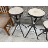 A PAIR OF INDUSTRIAL STYLE STOOLS, 30" TALL