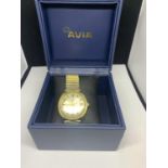 A BOXED VINTAGE AVIA AUTOMATIC WRIST WATCH IN WORKING ORDER