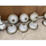 A GROUP OF 6 DOMED LIGHT FITTINGS