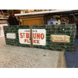 A LARGE VINTAGE ST BRUNO FLAKES ENAMEL SIGN 154CM IN LENGTH