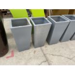 THREE SQUARE FIBRE GLASS PLANTERS (H:70CM)