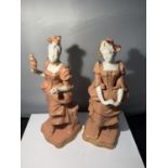 A PAIR OF MINTON TERRACOTTA FIGURES