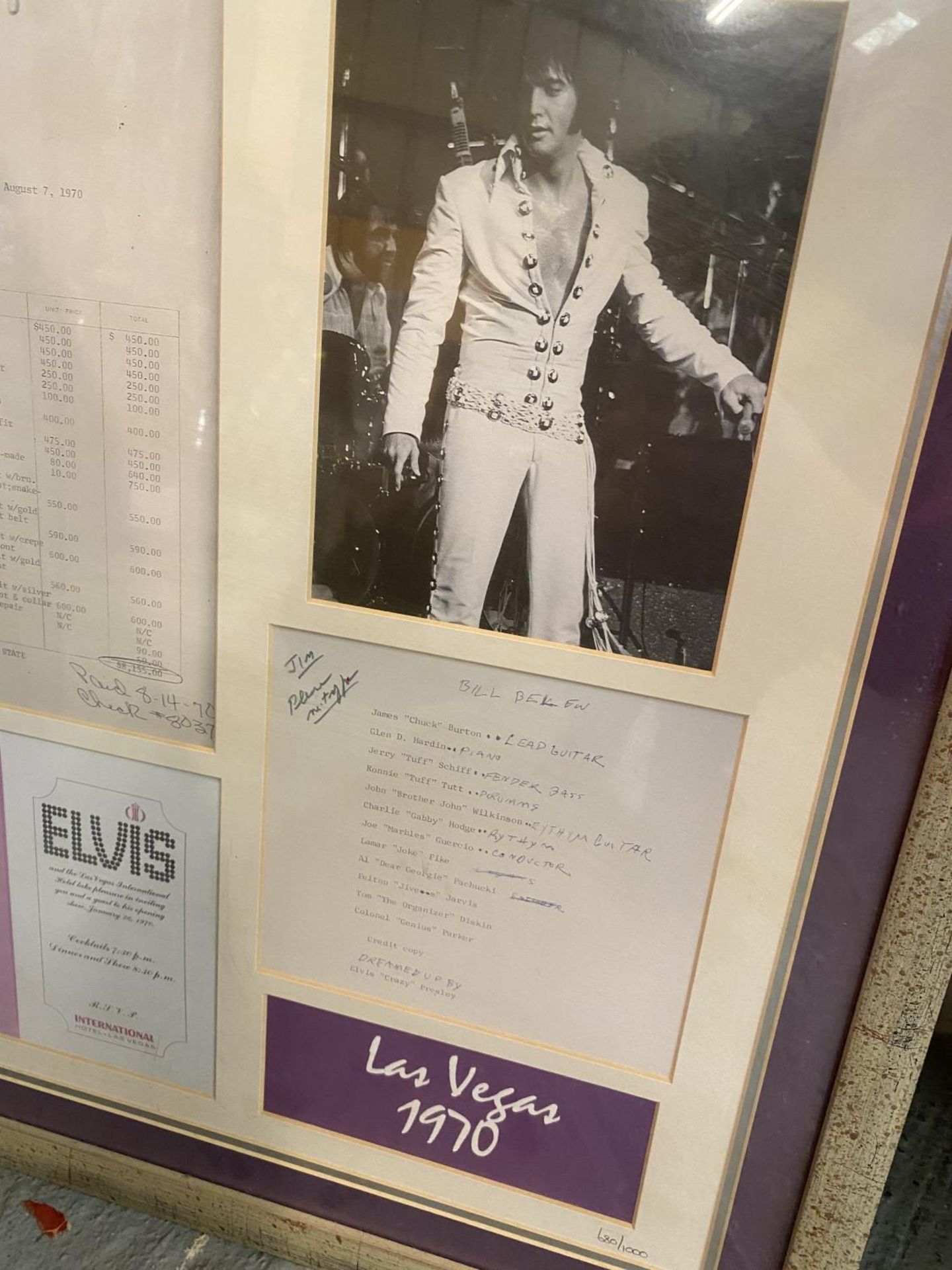 A FRAMED LIMITED EDITION 1970 ELVIS MEMORABELIA PICTURE WHICH INCLUDES AUTHENTICITY CERTIFICATE - Image 3 of 4