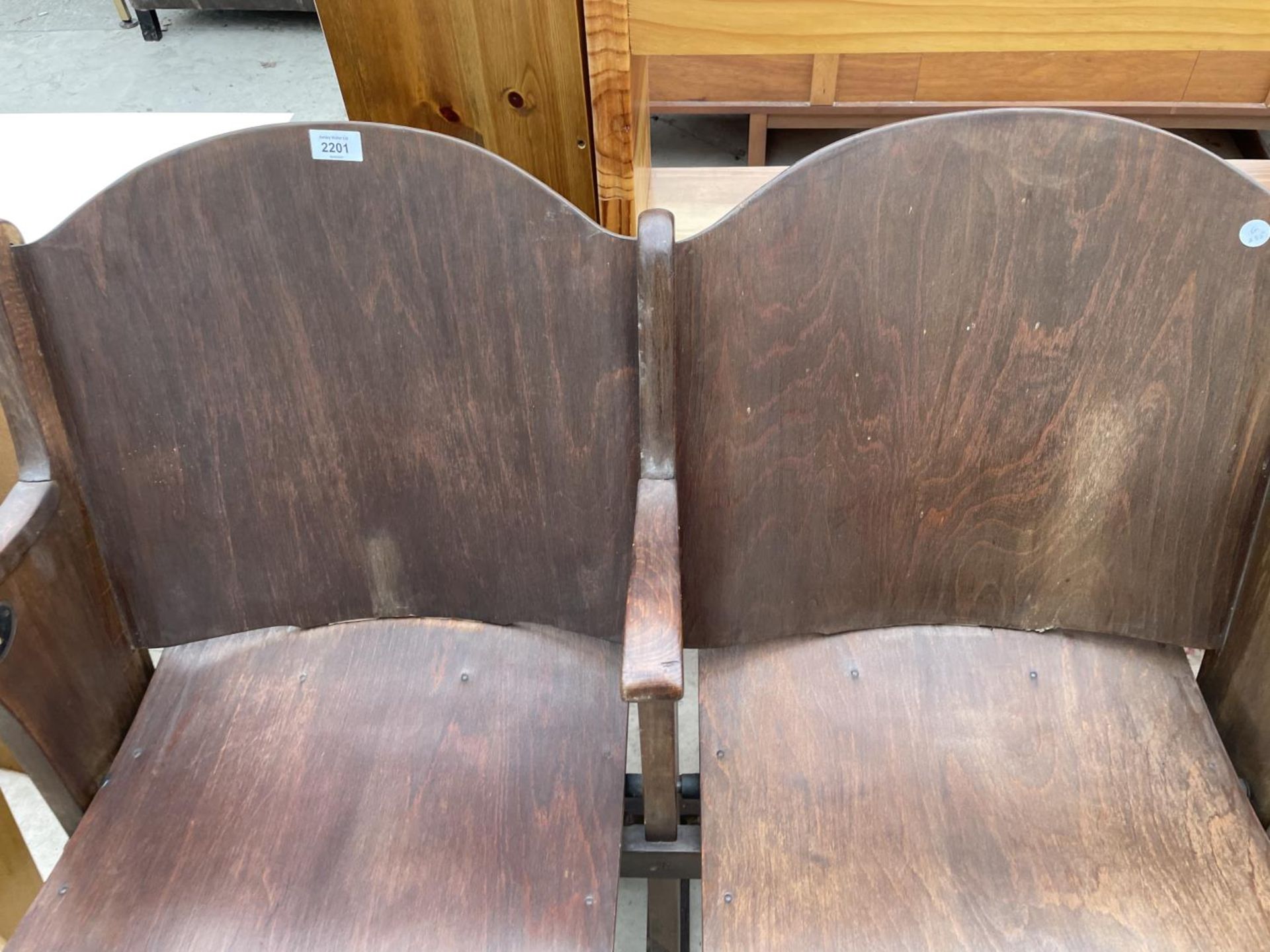 A PAIR OF BENTWOOD CINEMA/THEATRE SEATS, NO.20 AND NO.19 - Image 4 of 5