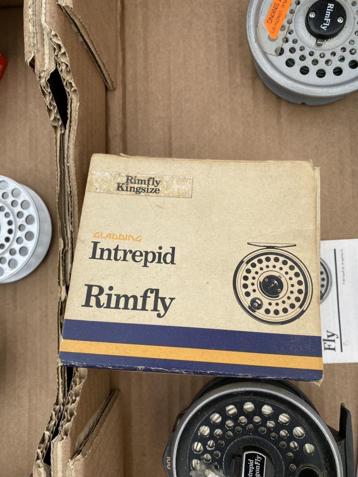 TWO DRAGONFLY FLY FISHING REELS, A REGULAR RIMFLY REEL AND A KINGSIZE RIMFLY REEL AND SPARE SPOOL - Image 2 of 5