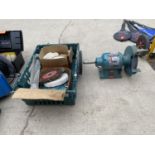 A CLARKE METALWORKER BENCH GRINDER TO ALSO INCLUDE POLISHING WHEELS AND WIRE BRUSHES ETC