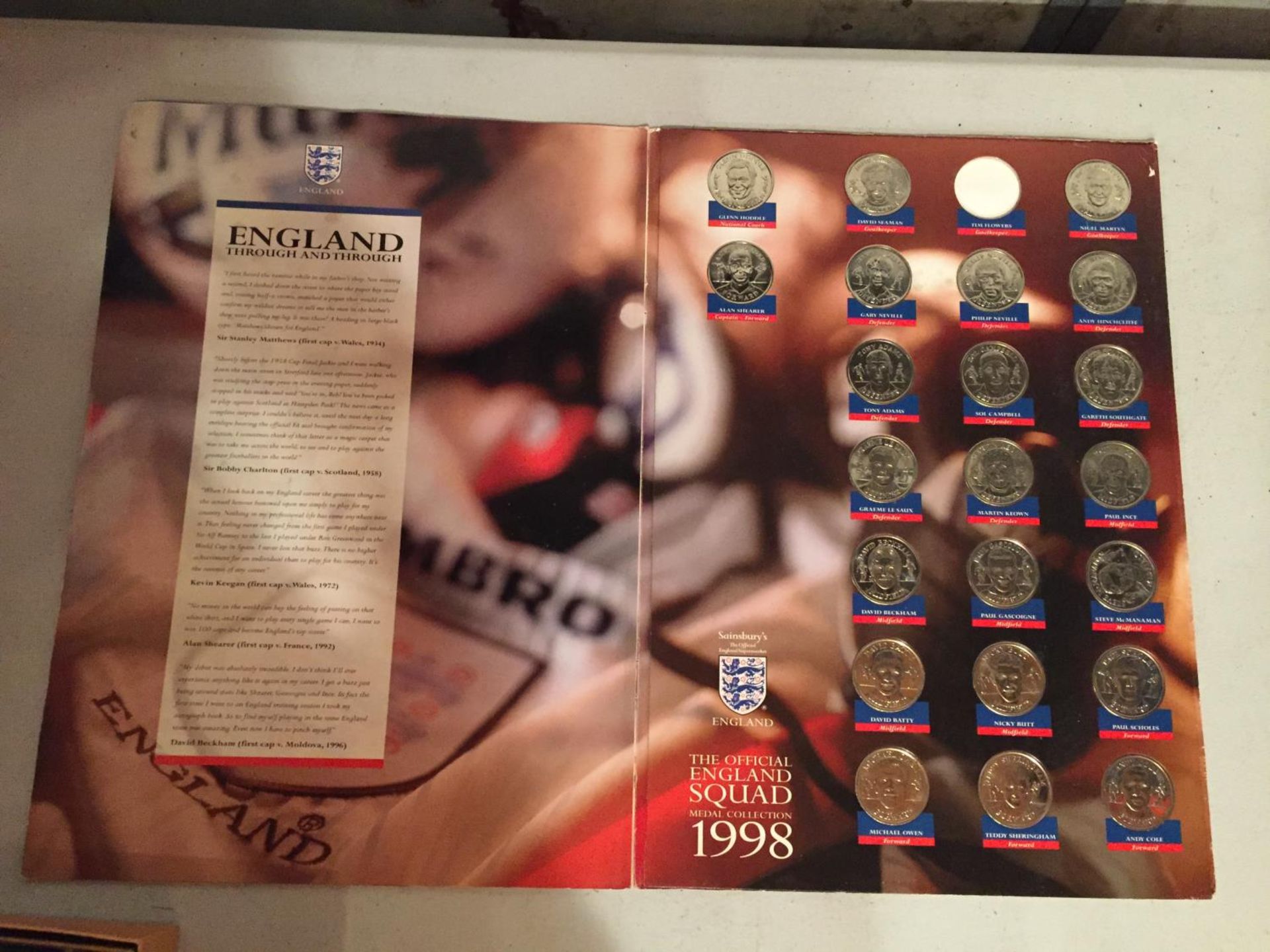 THE OFFICIAL ENGLAND SQUAD 1998 MEDAL COLLECTION - Image 3 of 3