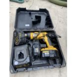 AN 18V DEWALT BATTERY DRILL TO INCLUDE CHARGER AND TWO ADDITIONAL BATTERIES