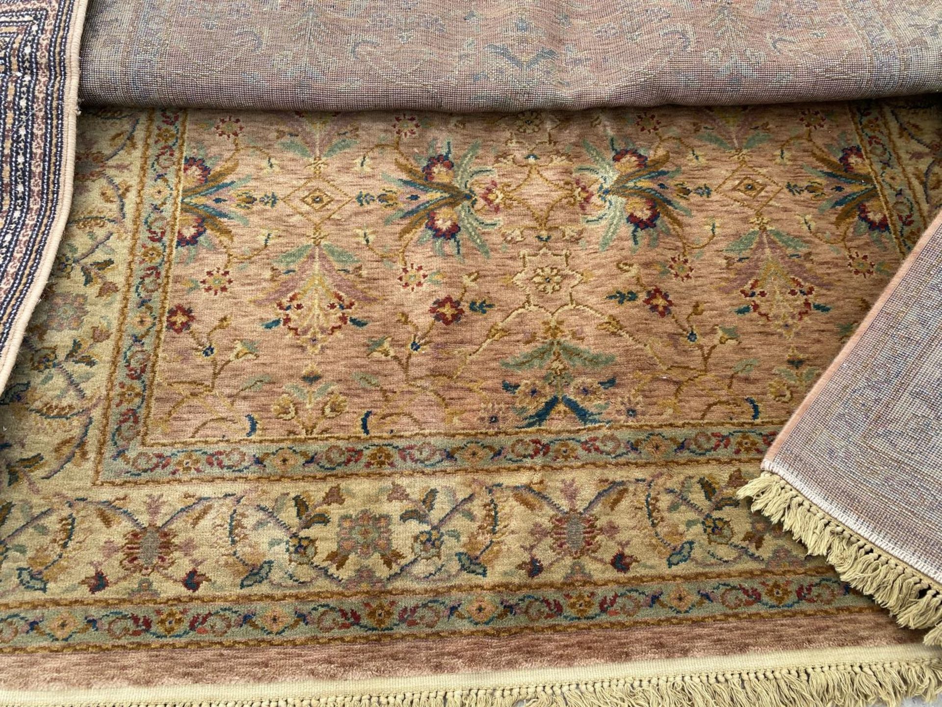 TWO BROWN PATTERNED RUGS - Image 3 of 3