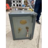 A VINTAGE WITHY GROVE STORES OF MANCHESTER SAFE WITH INNER DRAWER AND TWO KEYS