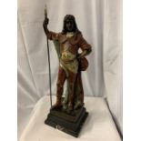 A COLD PAINTED BRONZE FIGURE OF LOUIS XIV