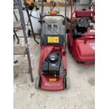 A MOUNTFIELD PETROL LAWN MOWER WITH GRASS BOX AND BRIGGS AND STRATTON ENGINE BELIEVED IN WORKING