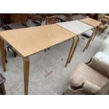 THREE 1950'S ESAVIAN BENTWOOD SCHOOL STACKING TABLES, 44X22"