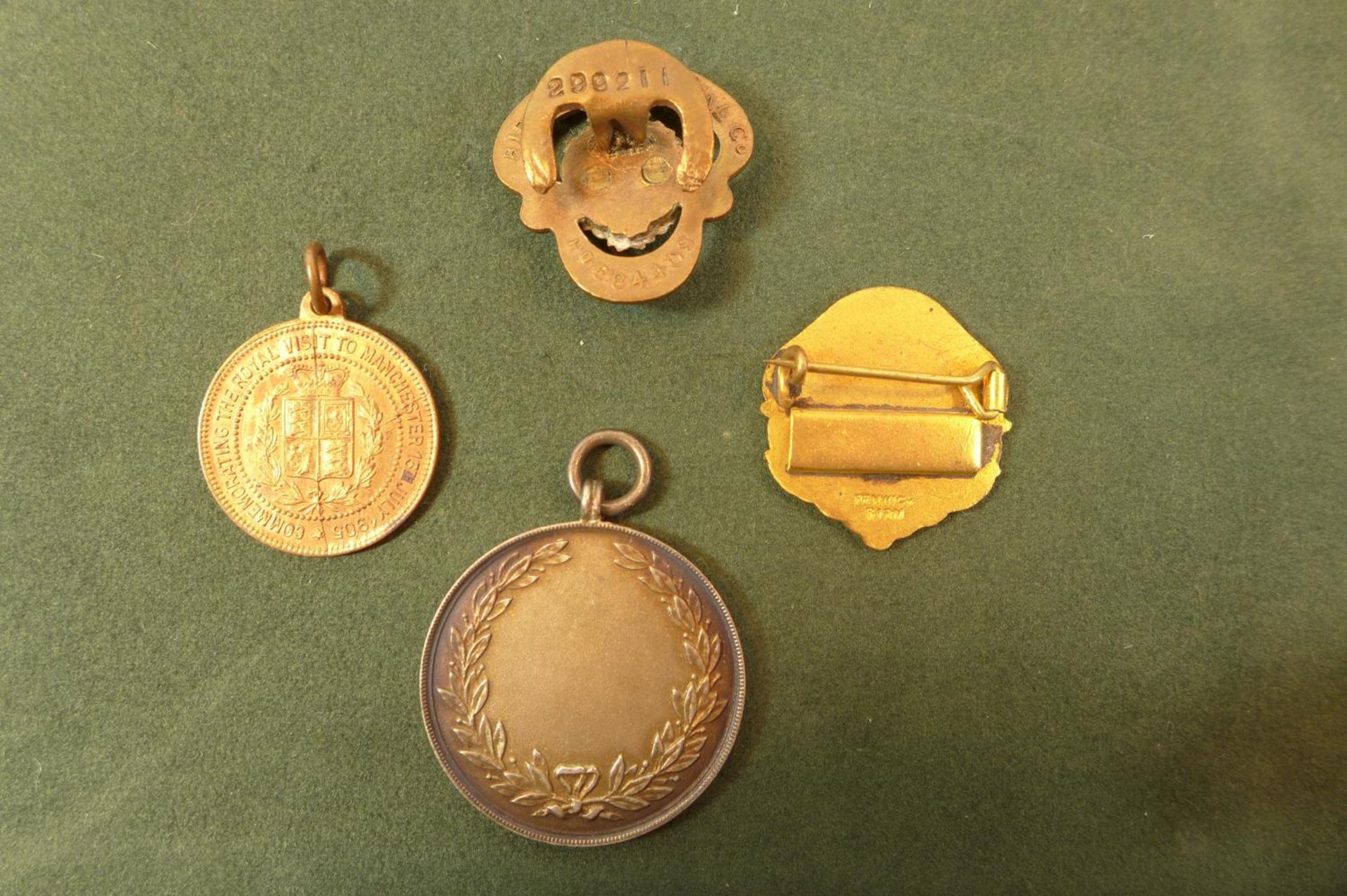 AN ENAMEL BRITISH LEGION BADGE, P.A. BADGE AND A SILVER SLOW BICYCLE RACE MEDAL ETC - Image 2 of 4