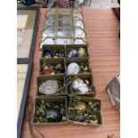 A SET OF 12 FRANKLIN MINT EGGS WITH GLASS MIRROR DISPLAY STAND