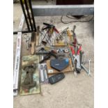 AN ASSORTMENT OF TOOLS TO INCLUDE SPANNERS, SOCKETS, MOLE GRIPS AND CLAMPS ETC