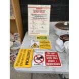 AN ASSORTMENT OF ELECTRICITY WARNING SIGNS