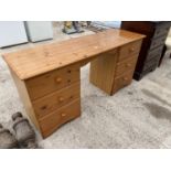 A MODERN PRIORY TWIN PEDESTAL DRESSING TABLE