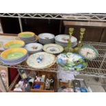AN ASSORTMENT OF CERAMICS TO INCLUDE BOWLS AND PLATES ETC
