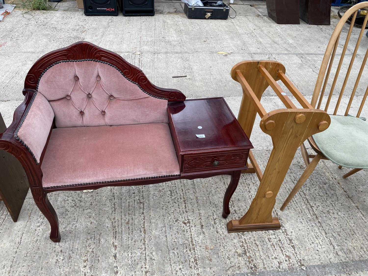 A TELEPHONE TABLE SEAT AND TOWEL RAIL