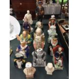 A COLLECTION OF SEVENTEEN CERAMIC FIGURINES AND FIGUREHEADS