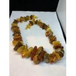 A BUTTERSCOTCH AMBER NECKLACE GROSS WEIGHT 149 GRAMS LENGTH 56CM