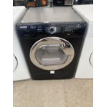 A BLACK HOOVER 8KG CONDENSER DRYER BELIEVED IN WORKING ORDER BUT NO WARRANTY